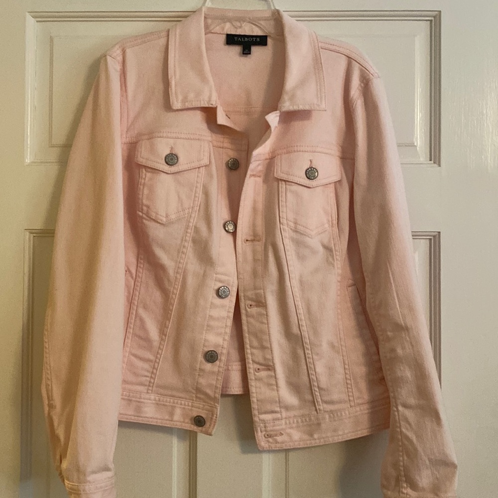 Talbots light pink jean jacket